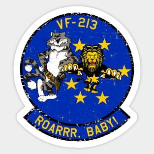 F-14 Tomcat - VF-213 Roarr, Baby - Grunge Style Sticker